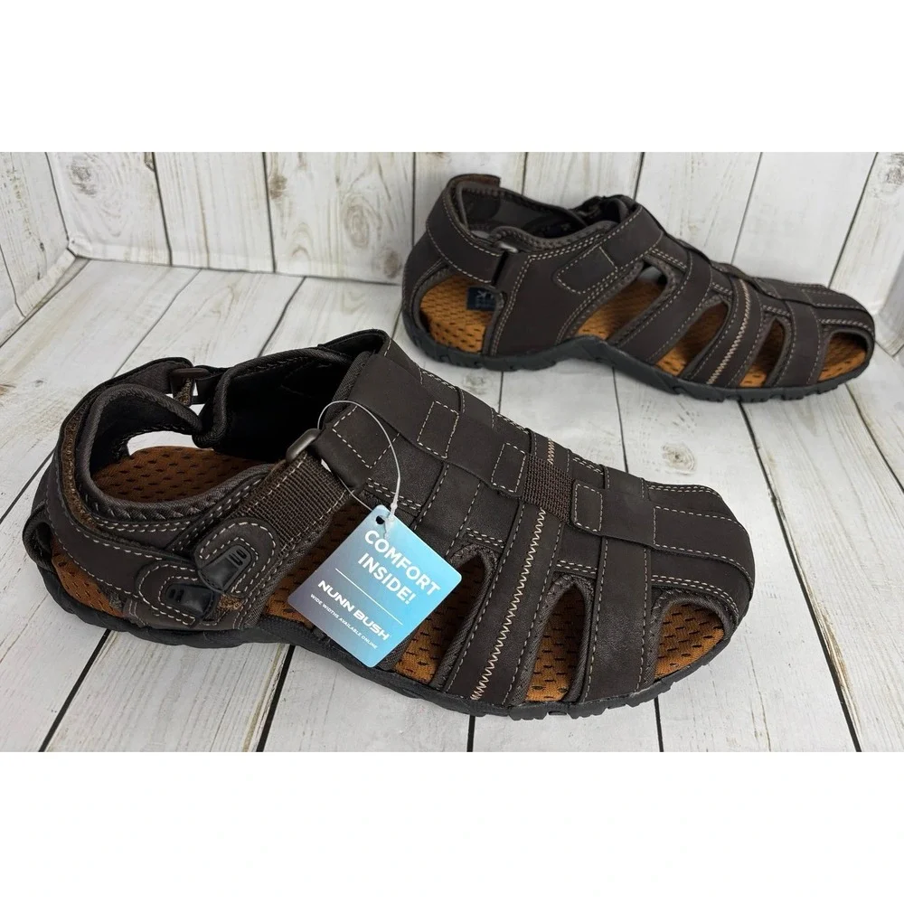 Nunn Bush Men's Brown Rio Bravo Fisherman Sandal Shoes‎ Size 12W